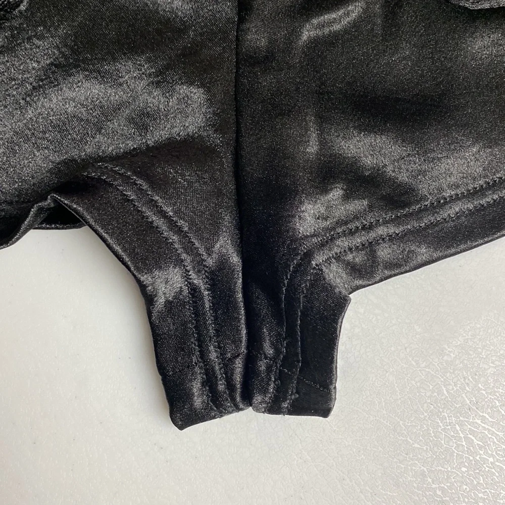 Free People Give A Little Shorts Black Satin, Size XL new - Picture 15 of 15